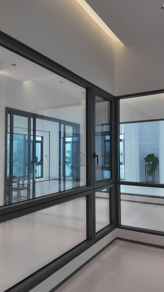 Fuson Tilt Turn Drifting Window Double Glazed Aluminum Sliding window Casement Windows with LOW-E Class Aluminum Alloy Frame
