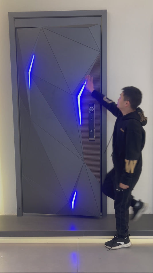 Customized Modern Design Entrance Front Double or Single Swing Door Security Metal Aluminium Steel Security Entry Exterior Door